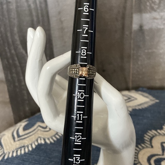 Gorgeous topaz marcasite ring size 9 sterling silver 925 sparkly bling vacation - Picture 11 of 12